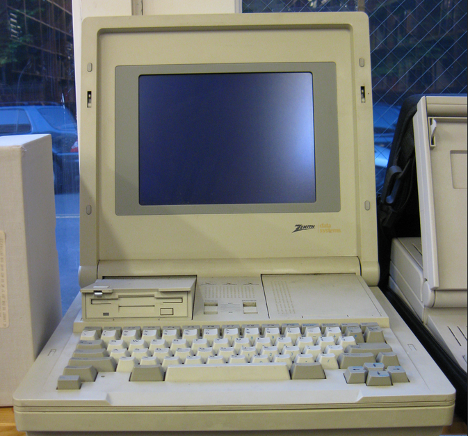 By Derrick Coetzee: An early Osborne laptop. The design is based on a typewriter, and yet how much has really changed? https://upload.wikimedia.org/wikipedia/commons/7/7c/Zenith_laptop_at_Osborne_computer_at_Powell%27s_Technical_Bookstore.jpg 
