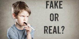 a little boy with a questioning look and the words "Fake or Real?"