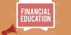 the words "financial education" and a megaphone