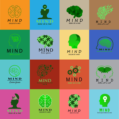 a patchwork quilt-like image with the word mind and various pics of brains
