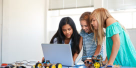 Coding and programming help students develop important employability skills--here are some new ways to teach coding with Scratch, like these girls programming robots.