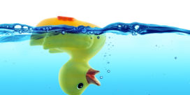 This upside down rubber duck illustrates failure and why it's important to teach students to learn how to fail.
