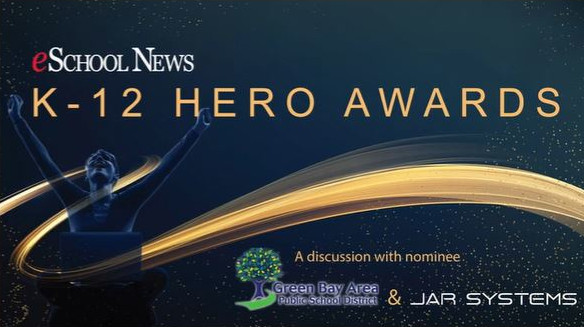 eSchool News Editor-at-Large Kevin Hogan interviews Hero Awards nominee Amy Sterckx of Green Bay Area Public School District and Axel Zimmermann of JAR Systems in his weekly podcast, Innovations in Education