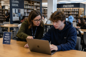 After years of spending all their time on smartphone screens, today’s students are heading back to the school library for a range of reasons.