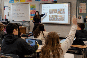 Schools can use technology in language learning to build communication skills, cultural understanding, and career readiness.