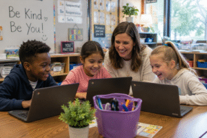 Literacy technology that amplifies teachers’ expertise ensures students spend less time on their screens and more time reading and learning.